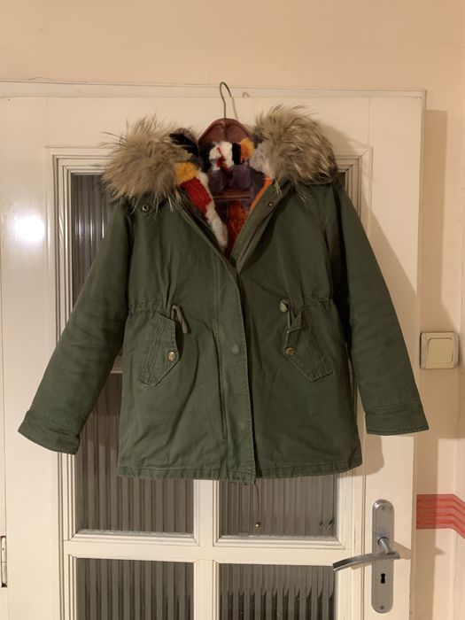 Парка - Естествен косъм 2 в 1 елек и парка