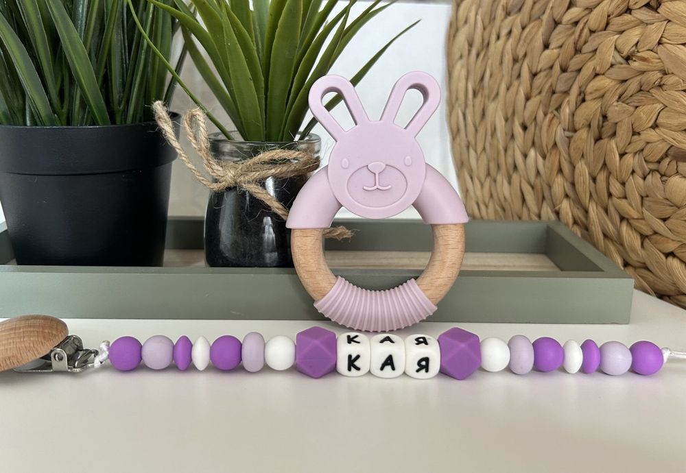 Клипс за биберон; държач; гризалка