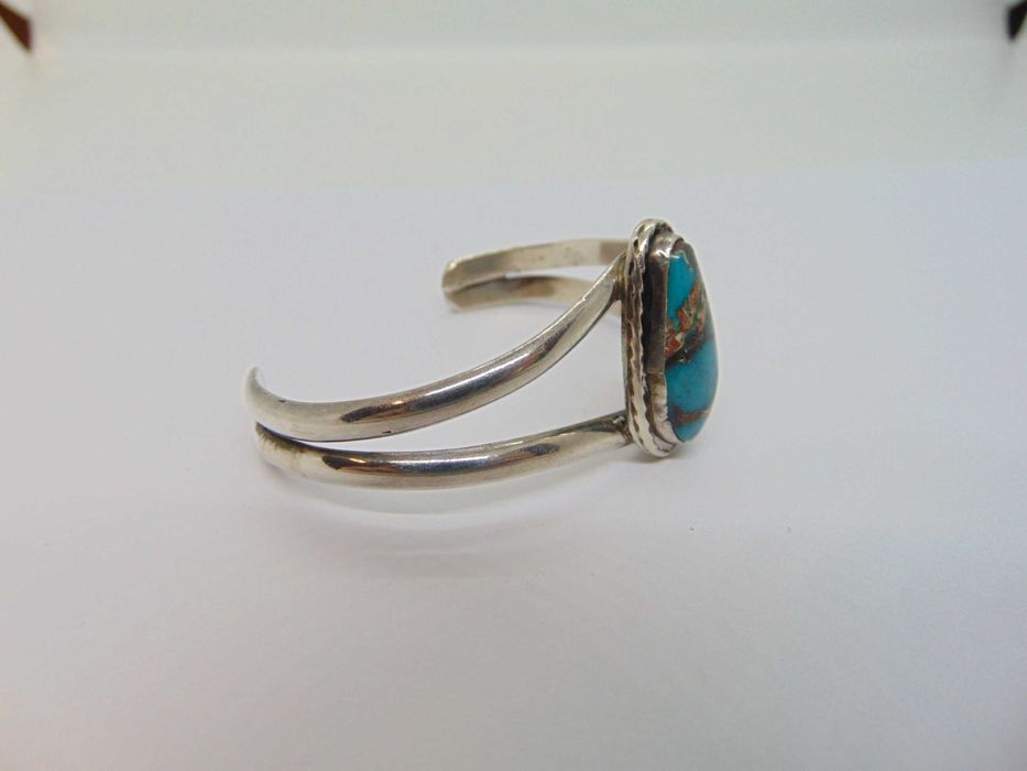 Bratara fixa din argint cu turcoaz