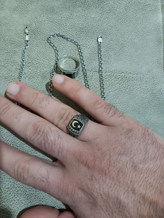 Цепочка и 2 кольца серебро