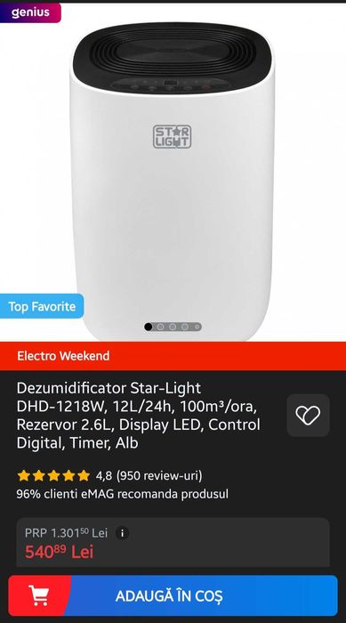 vand dezumidificatot