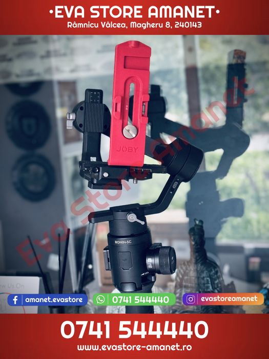 Gimbal DJI Ronin-SC Stabilizator pe 3 axe pentru camere mirrorless + DJI Ronin-SC Focus Motor + Clamp/suport pentru telefon