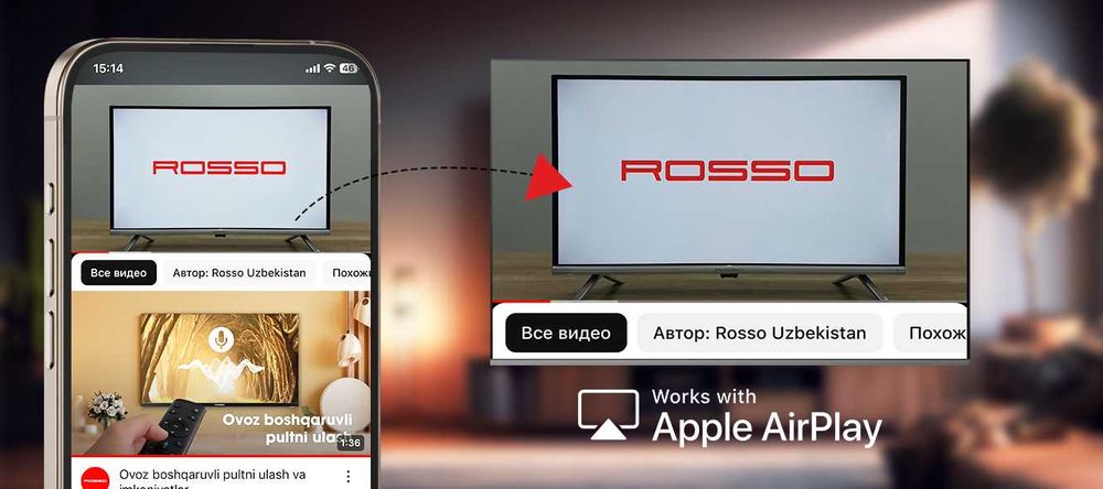 Телевизор Rosso 32GX TWO Google TV голосовой +Доставка