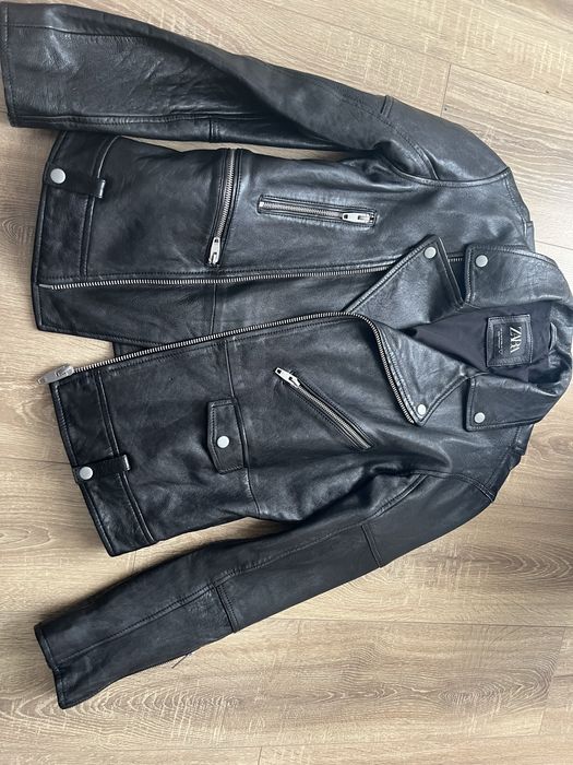 Jacheta biker piele naturala Zara