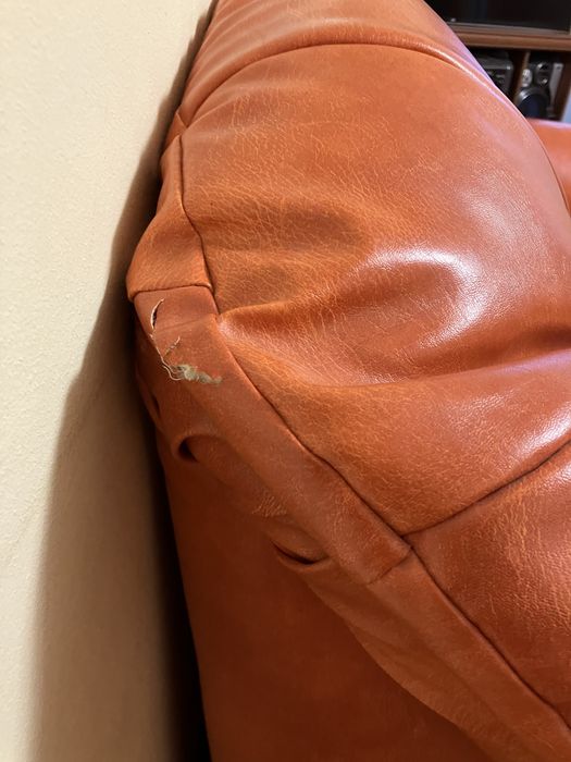 Canapea extensibila piele portocaliu