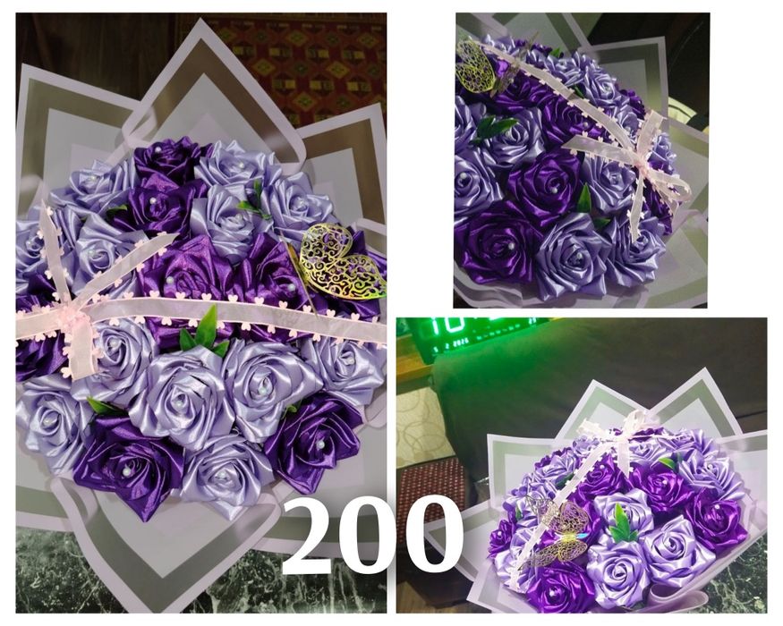 Букет из атласных роз