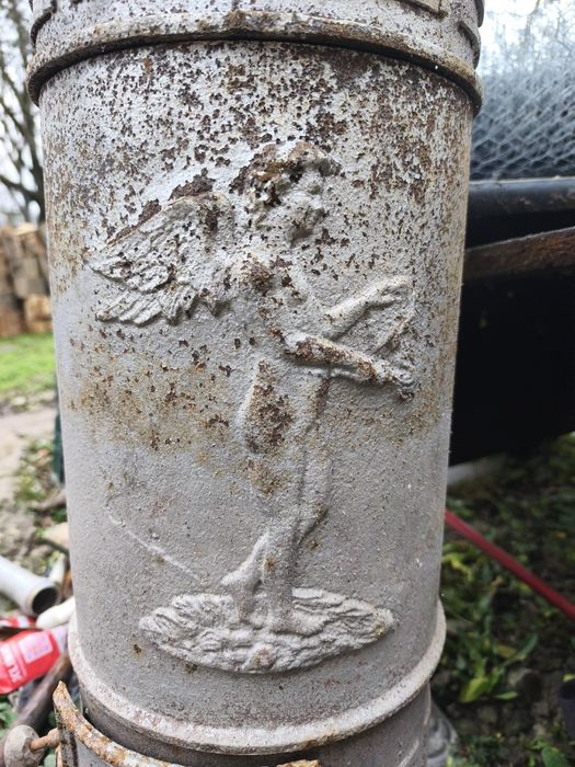 Sobă veche fontă godin fontă pe lemn