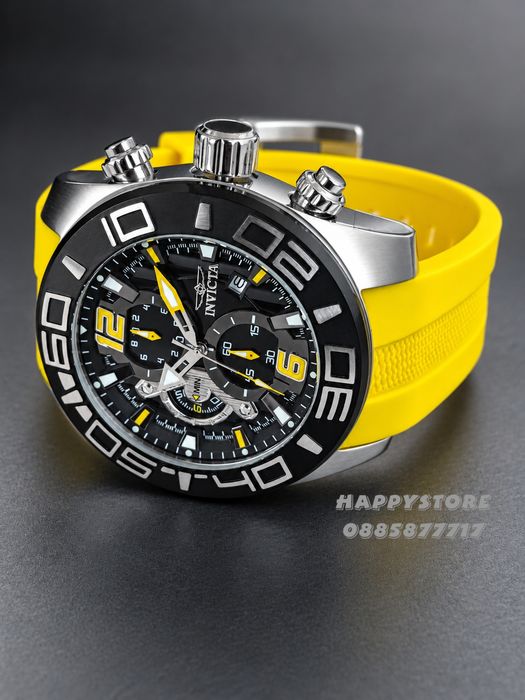 INVICTA Pro Diver Yellow strap 50 mm,. Инвикта нов мъжки часовник