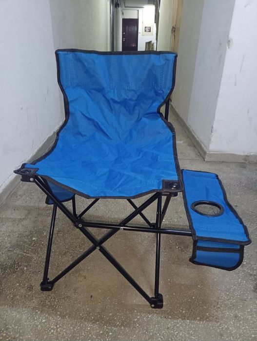 Scaun pliant camping cu suport de pahar