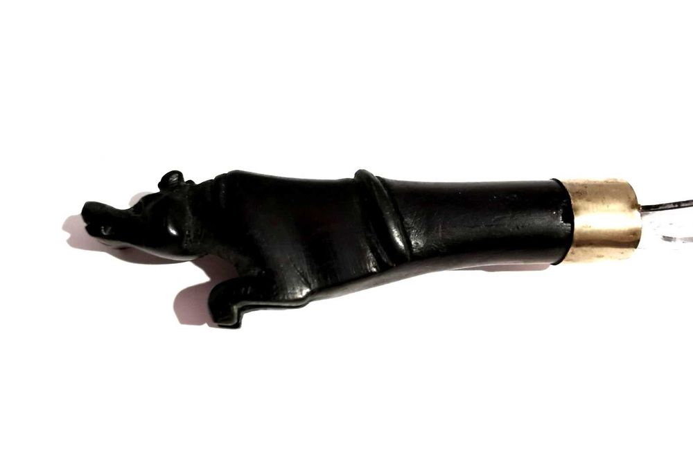 Отварачка от Абанос Ръчна Резба Фигурка Хипопотам