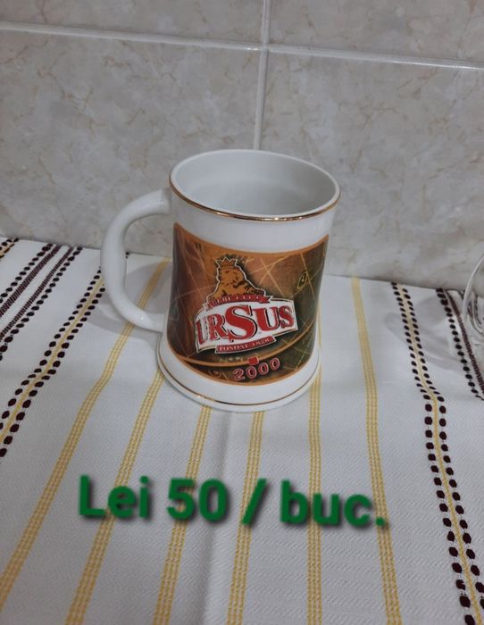 Halbă  bere, sticlă / porțelan,pret/ buc.