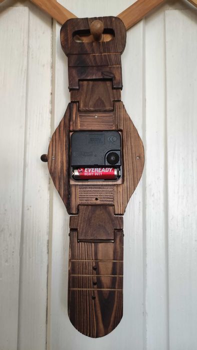 Стенен или настолен/2 в 1/ сгъваем часовник от дърво