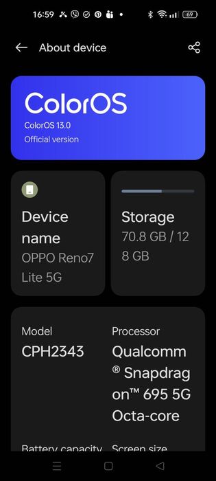 GSM  OPPO reno7 lite 5G