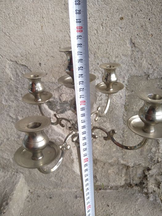 Продавам огромен масивен антикварен свещник в стил Арт Нуво