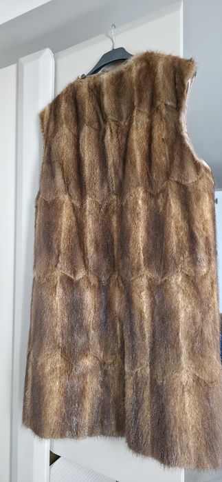 Дълъг дамски елек естествен косъм ХХL размер