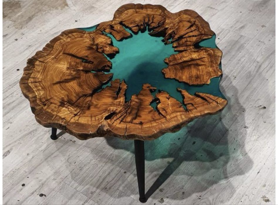 Masa cafea /dining din lemn si epoxy