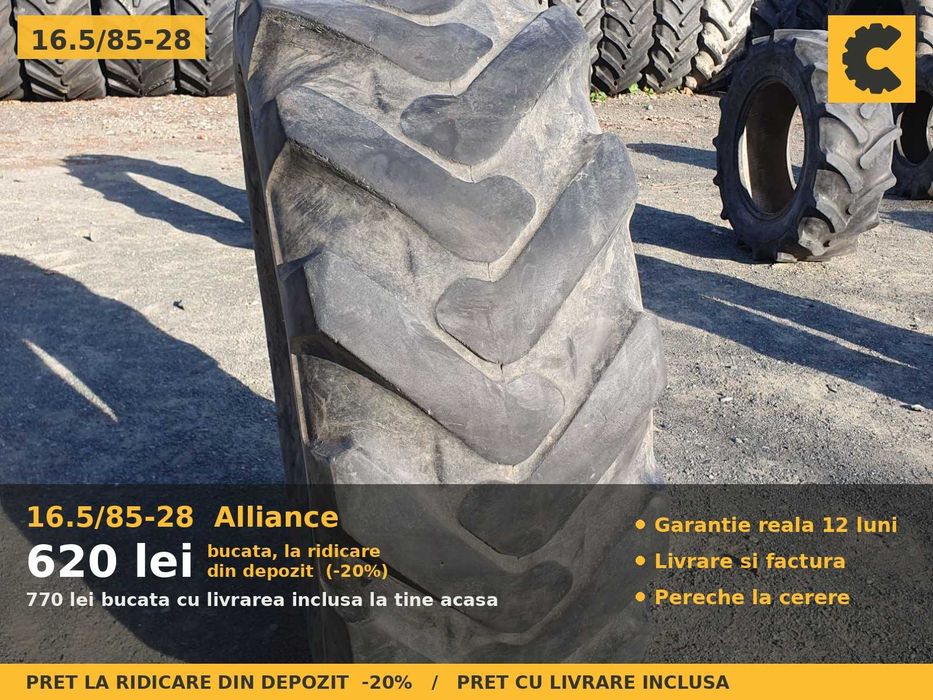 Cauciucuri Anvelope 16.5/85-28 16.5/85 28 16.9-28 420/85-28 1658528 Alliance Tractor Punte Spate Tractiune SH Second Hand OCAZIE Oferta Pret Bun