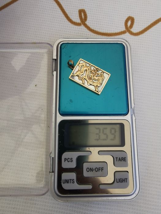 Pandantiv made in USA Feng-Shui Aur 14k+Sidef(mother of pearl)