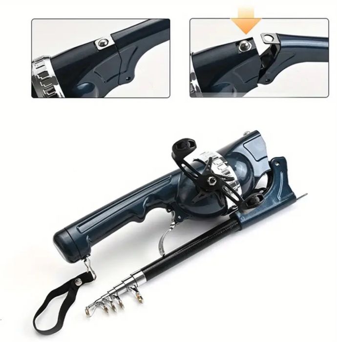 Комплект Мини Сгъваема Въдица с Двойна Дръжка