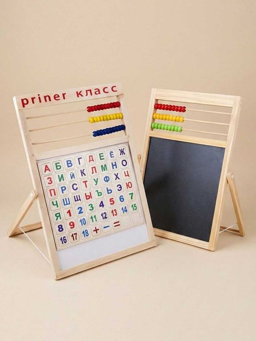 Bolalar uchun rivojlantiruvchi doska-molbert: magnitli alifbo