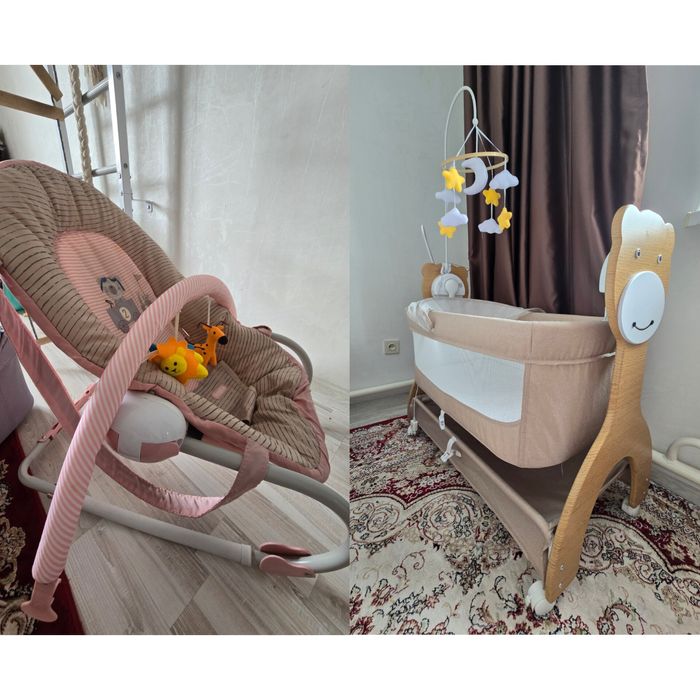 Детская кровать и шезлонг