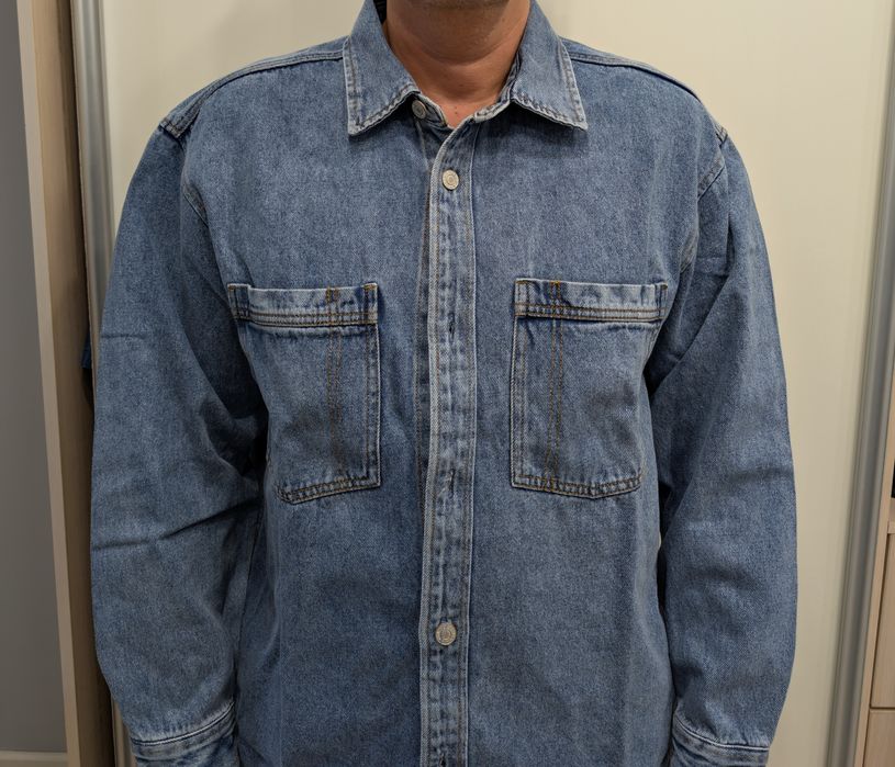 Рубашка джинсовая мужская 56