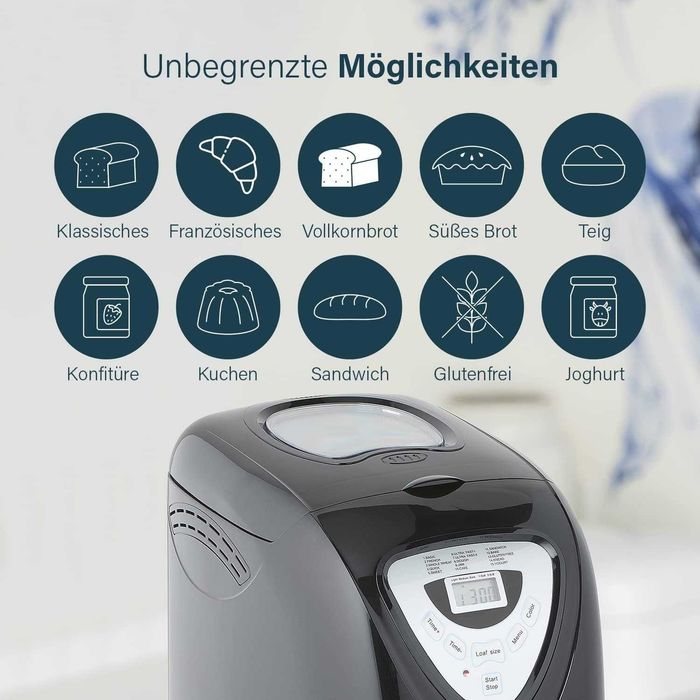 Хлебопекарна Princess 600W Cool Touch, капацитет 680-900 г, 15 програми