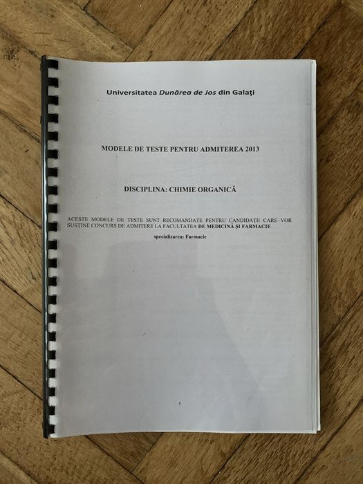 Carti de grile admitere medicina chimie/biologie