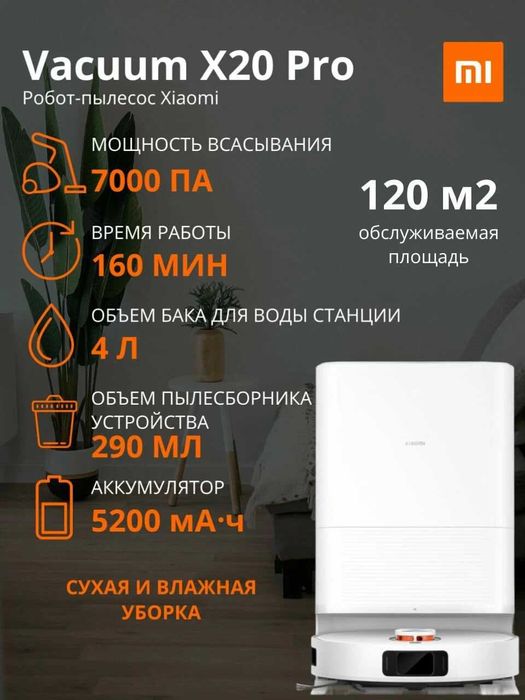 Робот-Пылесос Xiaomi X20 Pro Невероятное Качество Чистки! |Мега Скидки
