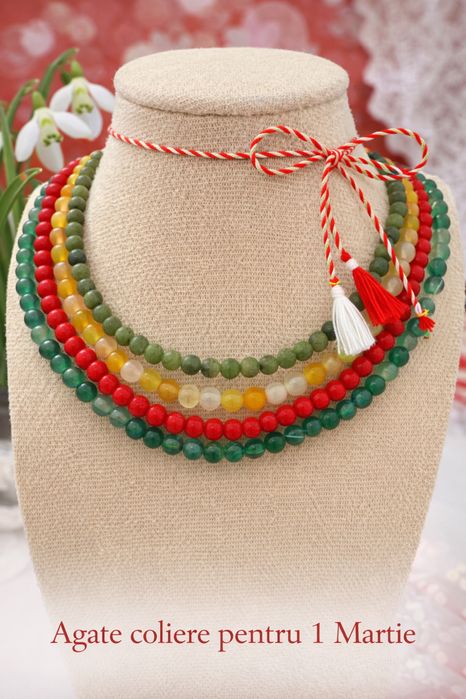 Coliere din agate si argint 925