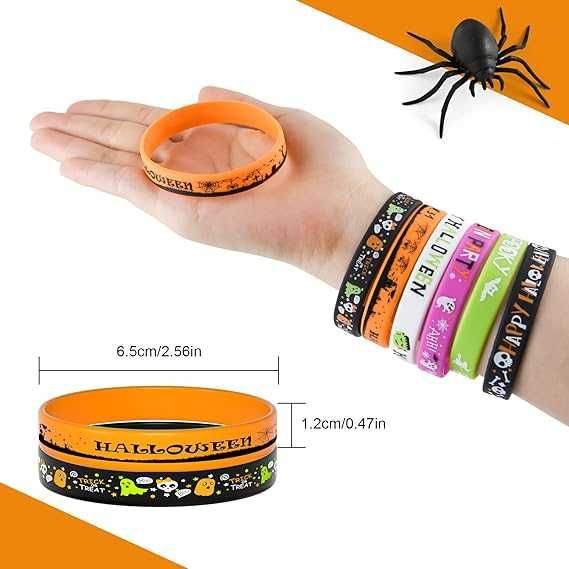 FEPITO Комплект от 35 силиконови гривни за Хелоуин, 7 класически модел