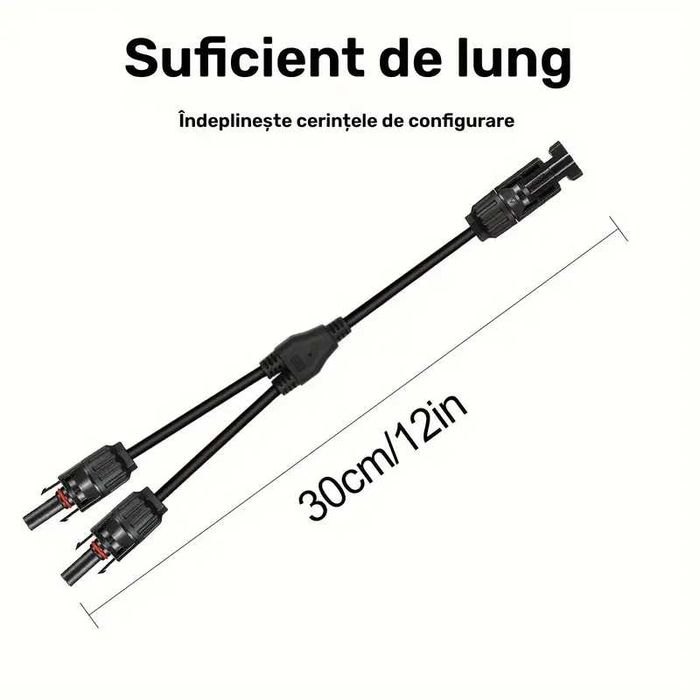 conector solar  20A cablu ramificat Y, 1 la 2 conector paralel solar