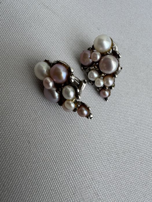 Cercei clipsuri din argint si perle de cultura
