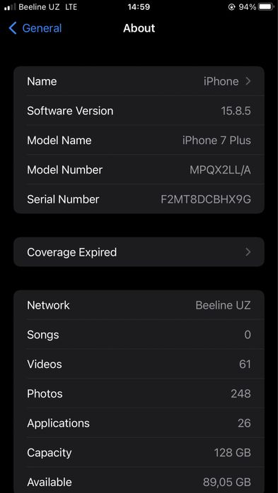 Iphone 7 + 128 xotira