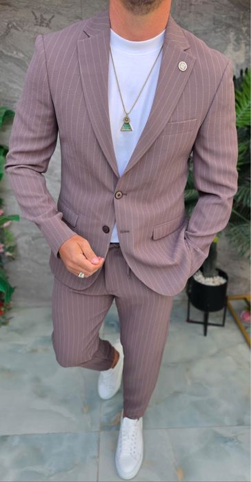 Costum barbati Sacou Pantaloni 52 slim fit