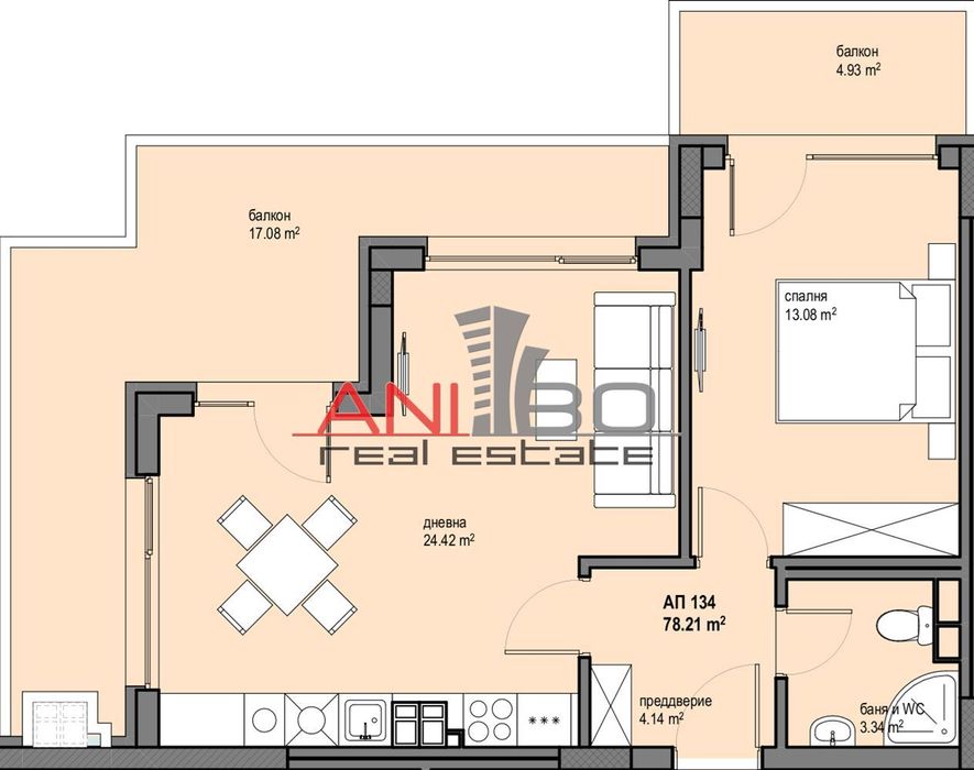 Продава се Двустаен апартамент в София, Левски Г - 92 кв.м за 1652 €/кв.м - Снимка #5