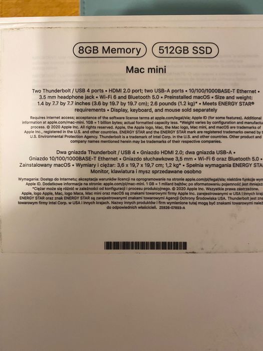 Mac Mini M1 8GB/512GB