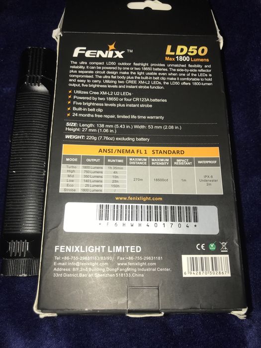 Lanterna profesionala FENIX LD50 (nu klarus,nitecore,led lenser,olight