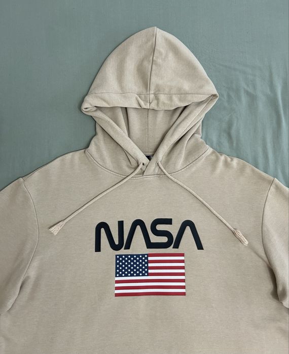 Суитшър H&M NASA с качулка, като ново, размер M, бежов