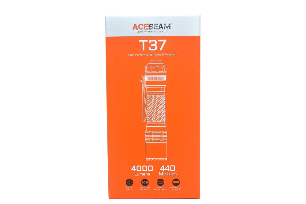 Мощен и ярък EDC/тактически Фенер ACEBEAM T37 - Чисто НОВ!