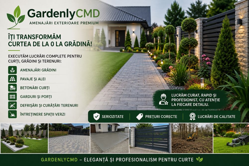 Amenajări Grădini Premium | Pavaje | Garduri | Betonări