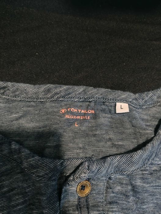 Cămașă gri cu stiching roz mare Tom Tailor