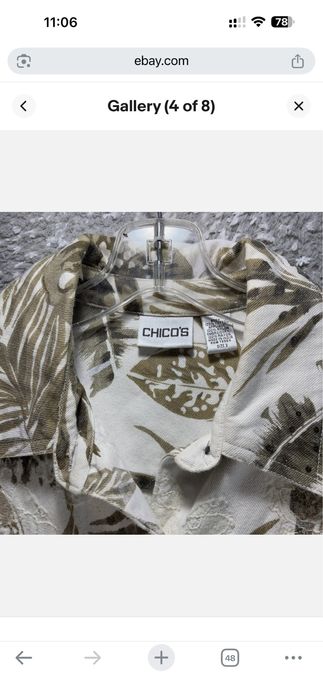 Стильная рубашка, супер качество фирма CHICO'S, INDIA