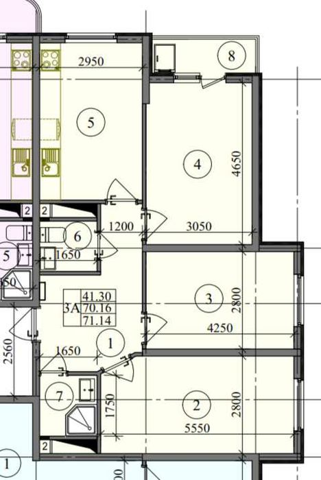 3-х комнатная квартира 72кв.м. - 58000 (Новостройка) Водник