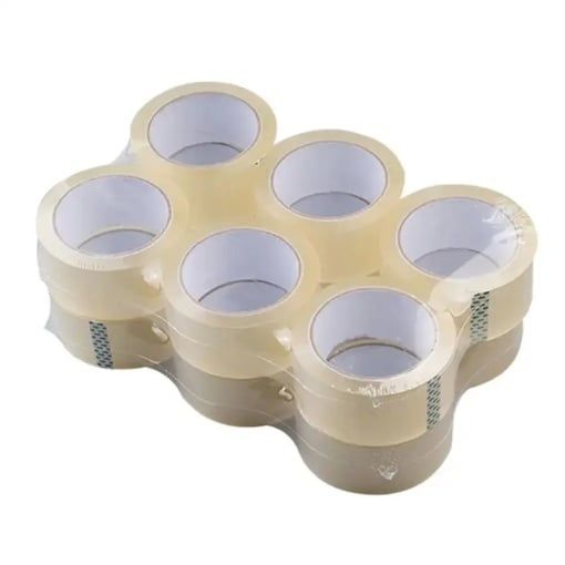 Pachet: 12 bucati Banda Adeziva, 48mm/60 Metri, Maro/Transparenta