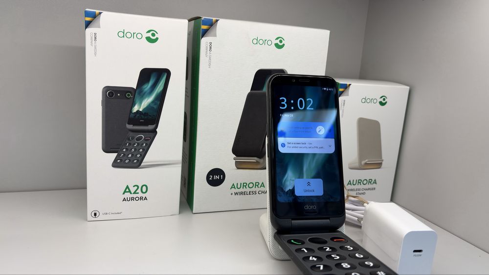 Smartphone Seniori, Doro Aurora A20, 64/4GB, + Wireless Charger, Nou