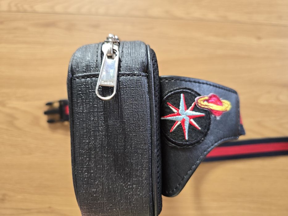 GUCCI GG Supreme Belt Bag Web 474293 Bum Bag Black w/ Box