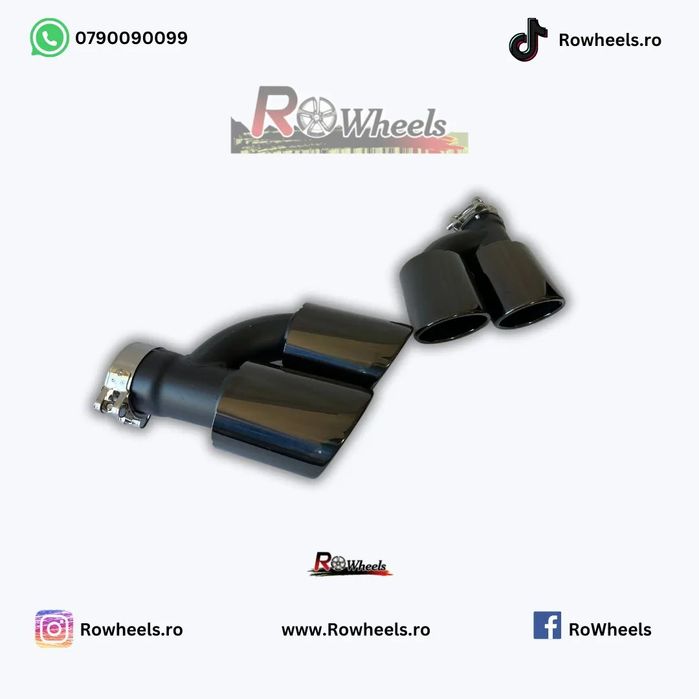 Ornamente tobe Tips evacuare auto sport AUDI A3 A4 A5 A6 A7 A8 Q3 Q5 C8 black chrome