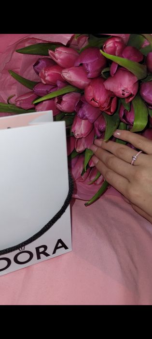 Кольцо Pandora розовое сердце-чакра