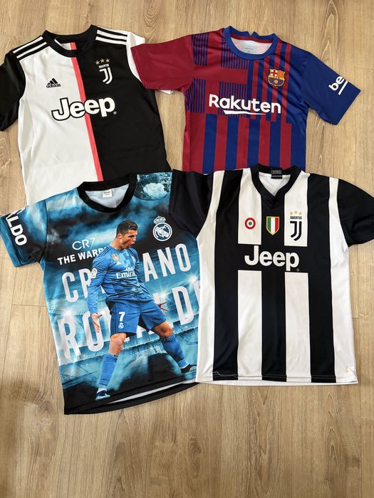 4 броя футболни тениски Роналдо Меси 152 164 см